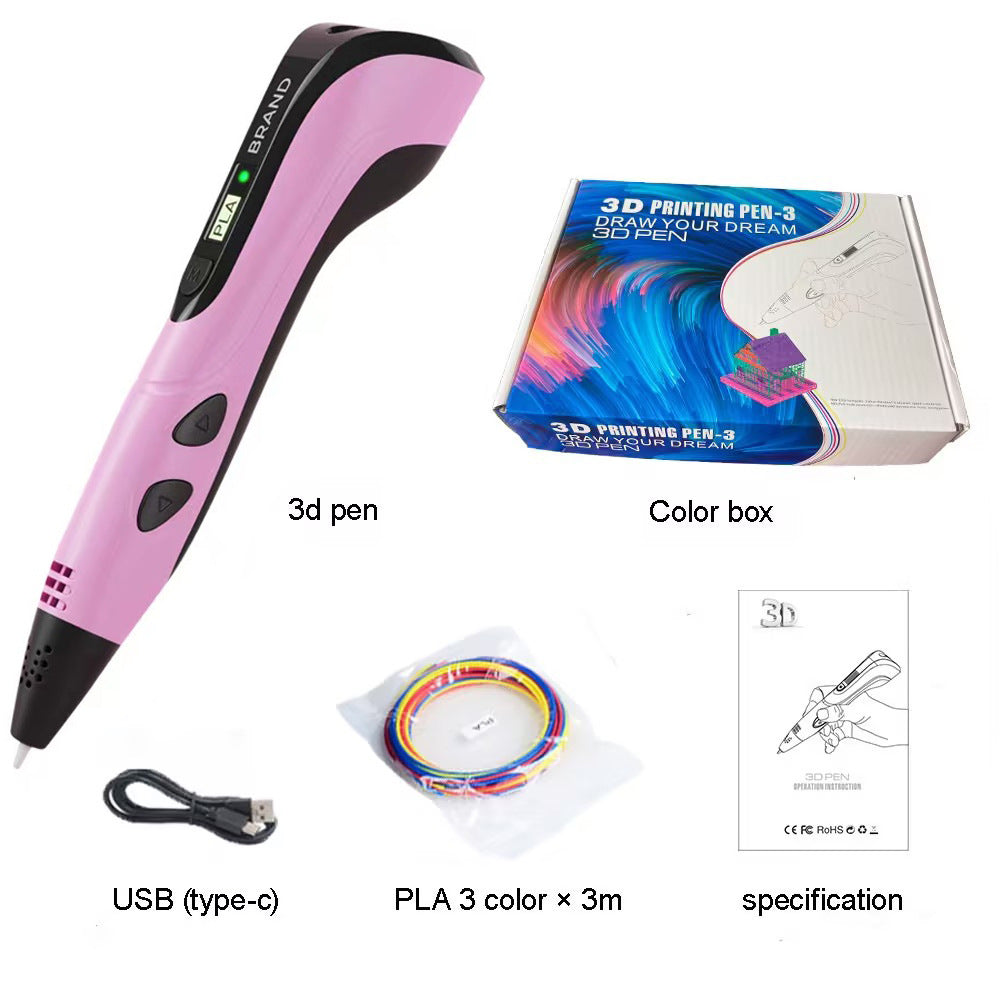 3D Printing Pen with LED Display Auto Feeding Smoother Experience