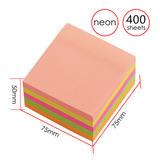 Self-Stick Notes, 3" x 3" (75 x 75mm), 400 Sheets, 5 Assorted Neon Colors