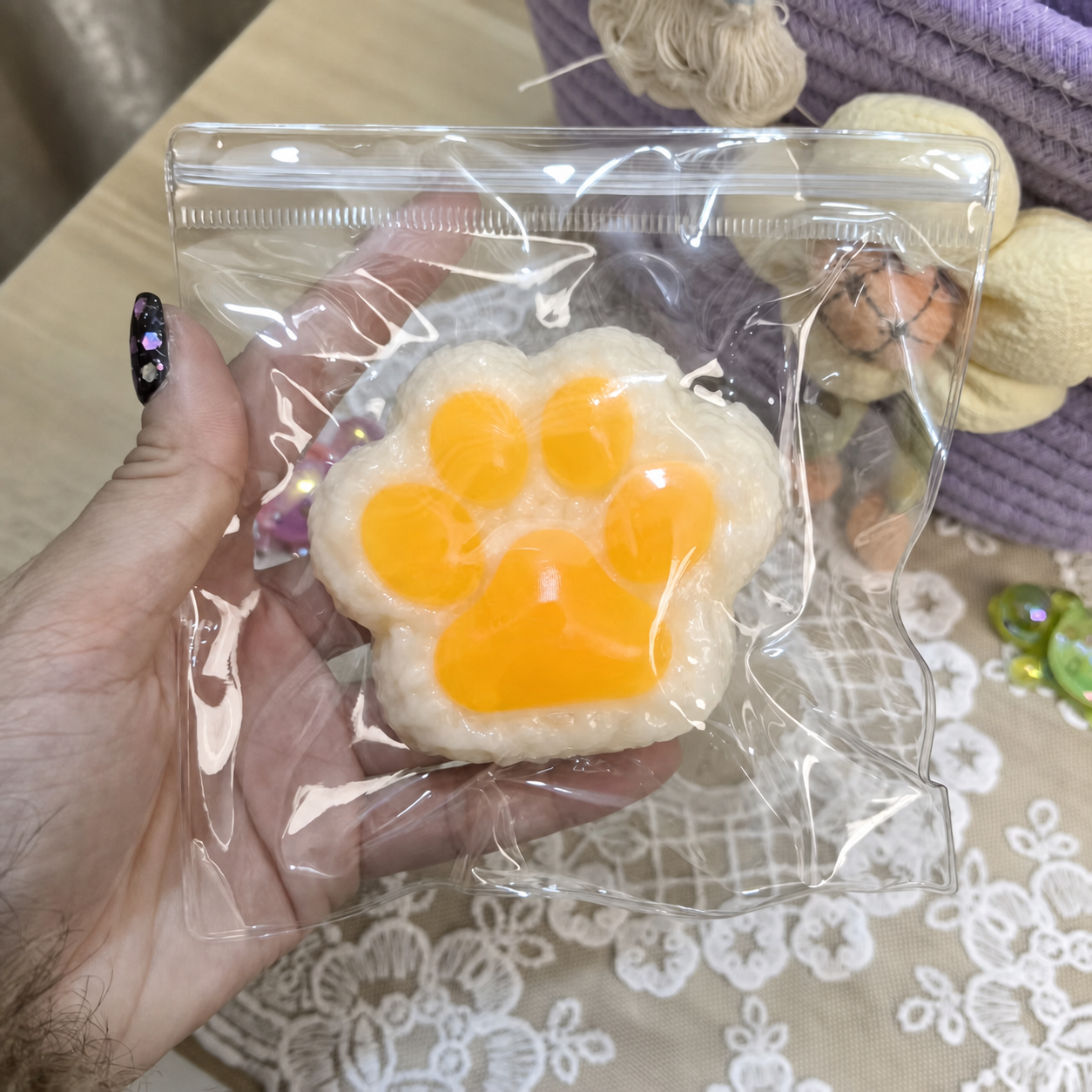 Rice Ball Cat Paw Squishy - Classic