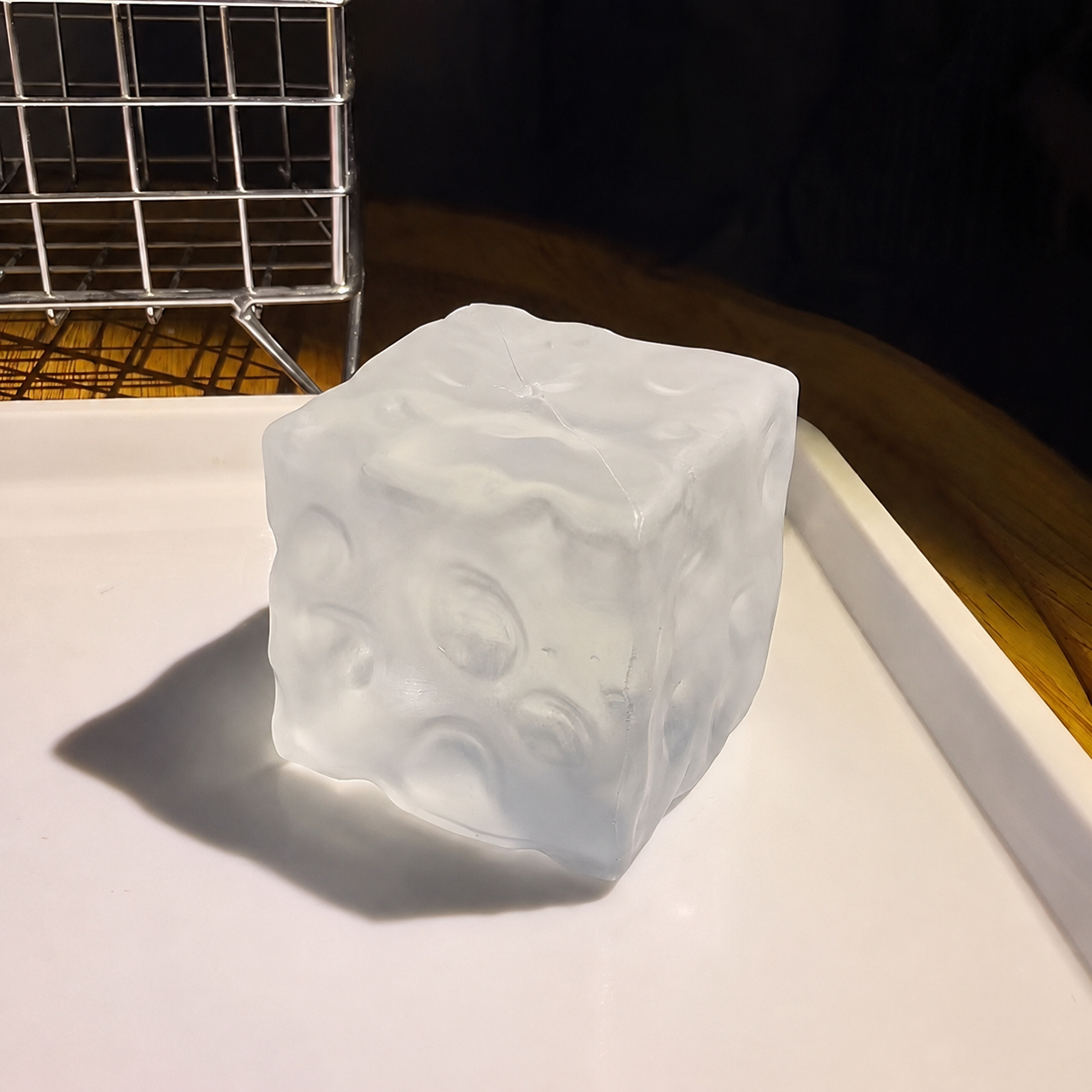 Square Cheese Sensory Squishy – 7.5 cm - Clear