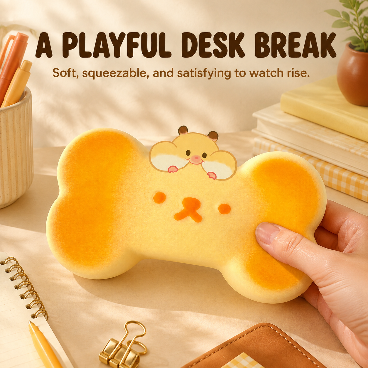 Yellow bone squishy desk lifestyle