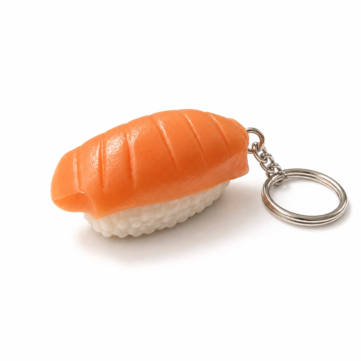 Salmon sushi single-button food clicker keychain