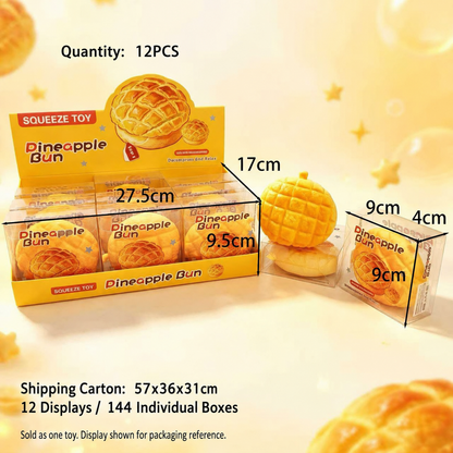 Pineapple bun toy individual packaging dimensions and display reference