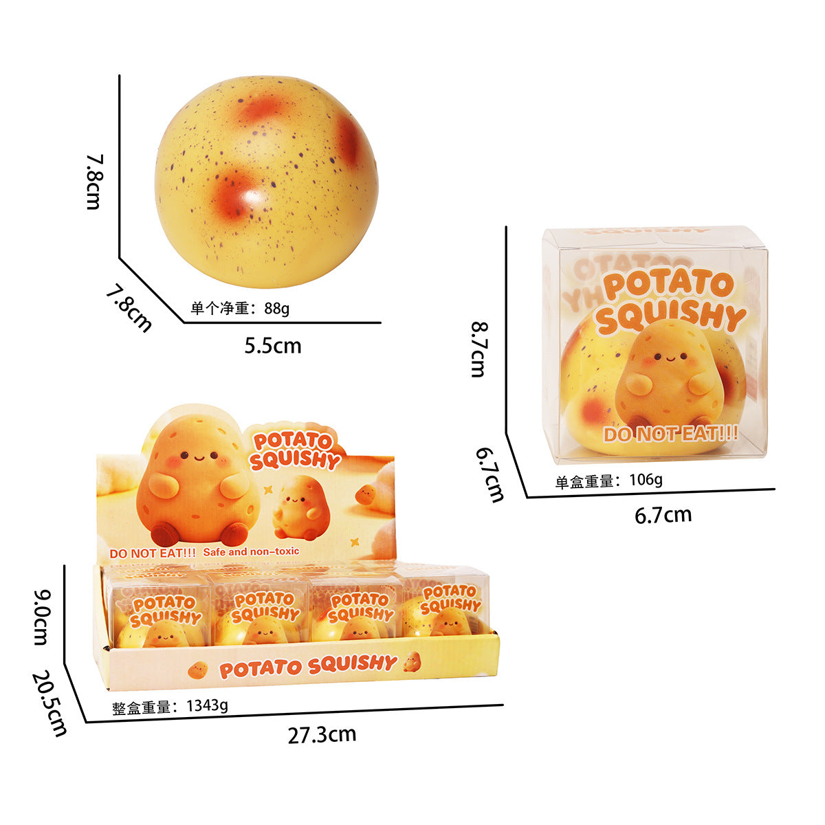 Original supplier potato toy photograph and individual box