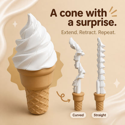 Curved and straight ice cream retractable toys