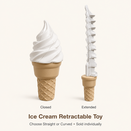 Ice cream retractable toy closed and extended