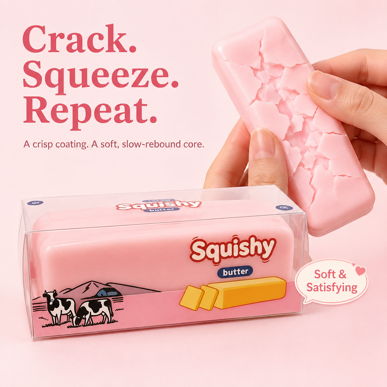Pink crispy butter PU squishy — ad