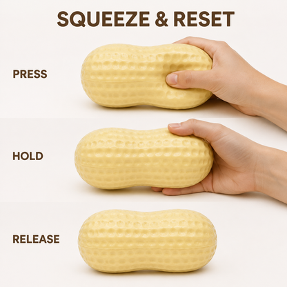 11 cm block peanut sensory squeeze toy press hold release guide