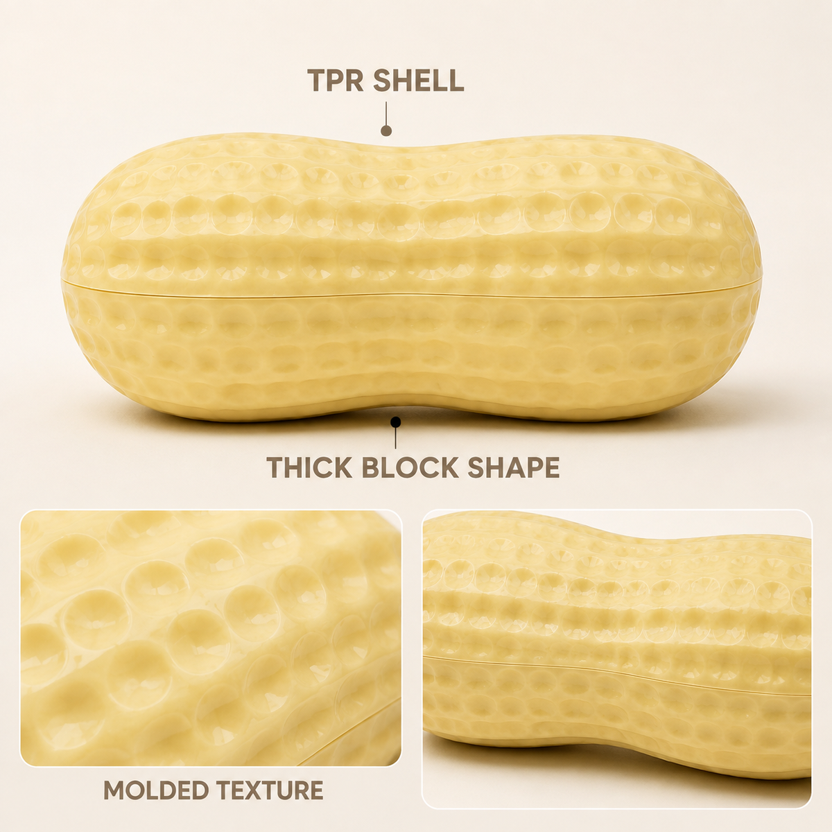 11 cm block peanut sensory squeeze toy features