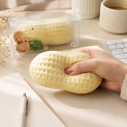 11 cm block peanut sensory squeeze toy lifestyle use