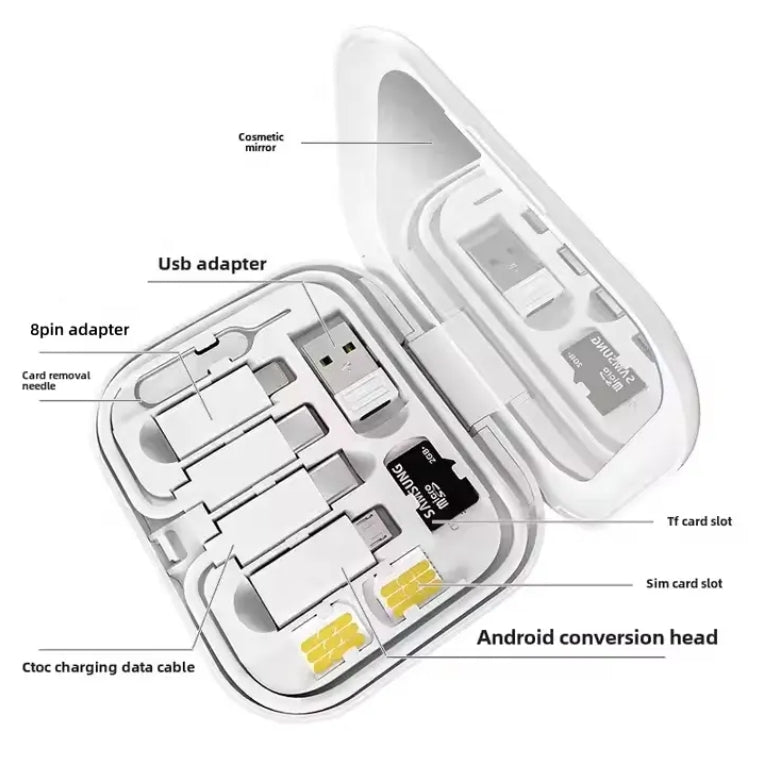 Multifunctional Usb Adapter Cable Conversion Storage Box