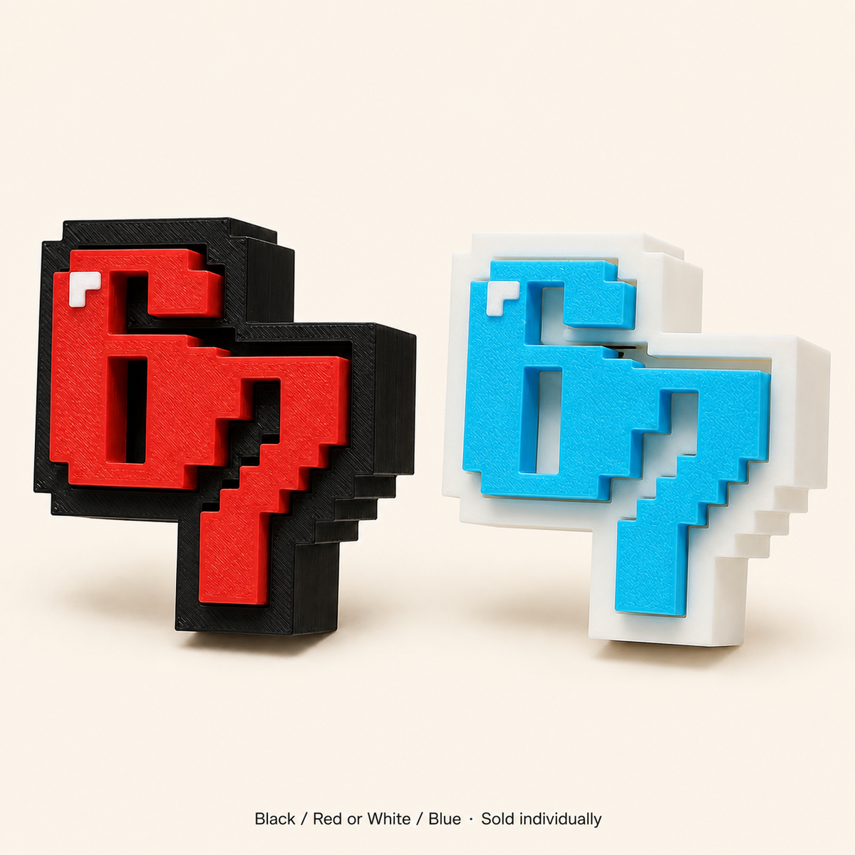 67 pixel clicker — Black/Red and White/Blue — sold individually — hero
