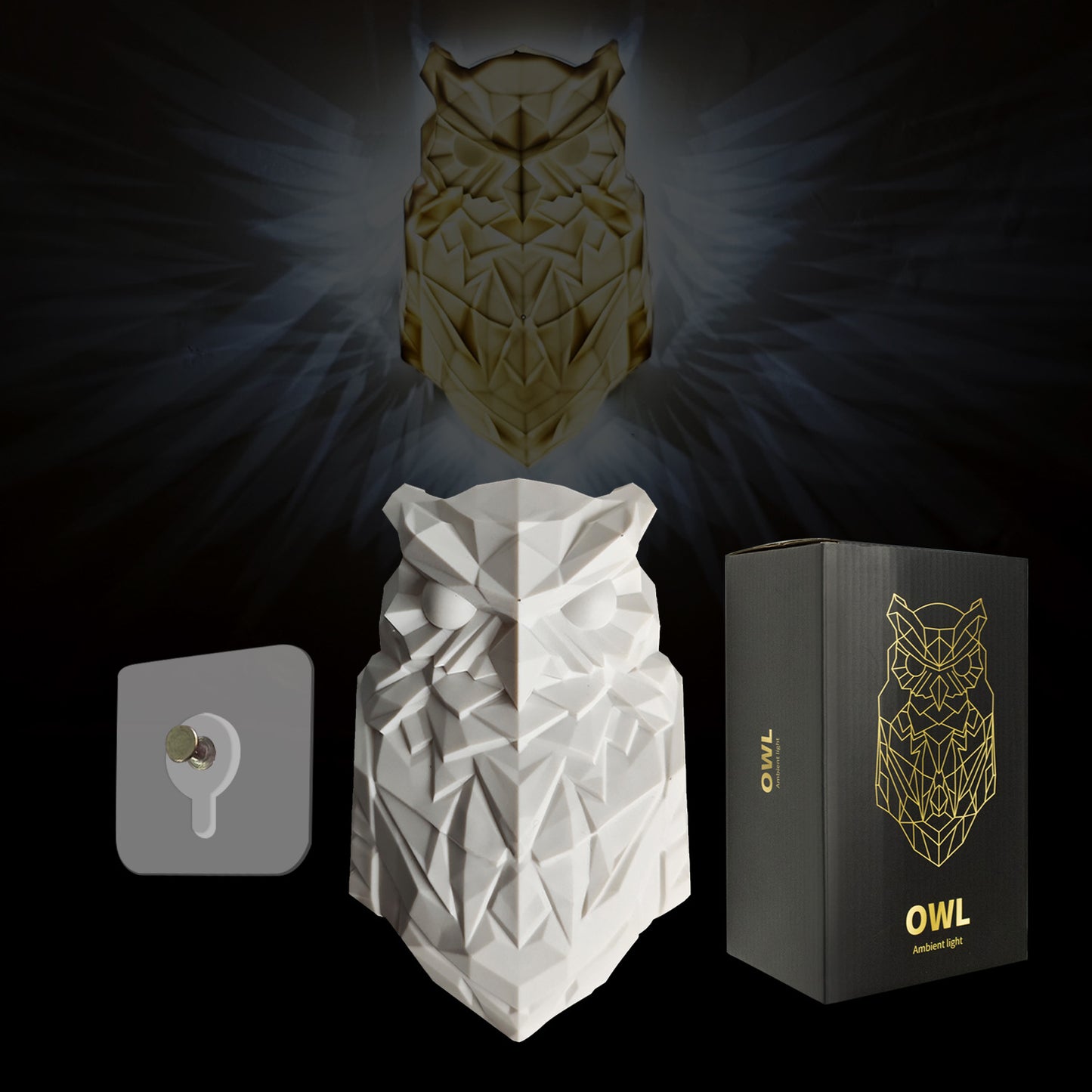 3D Animal Owl Wall Light LED Wall Light Resin Owl Night Light, Owl