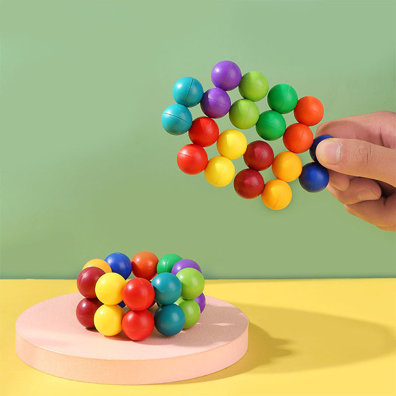 Transformable Bead Fidget Puzzle Ball – 20-Piece 3D Stress Relief Toy