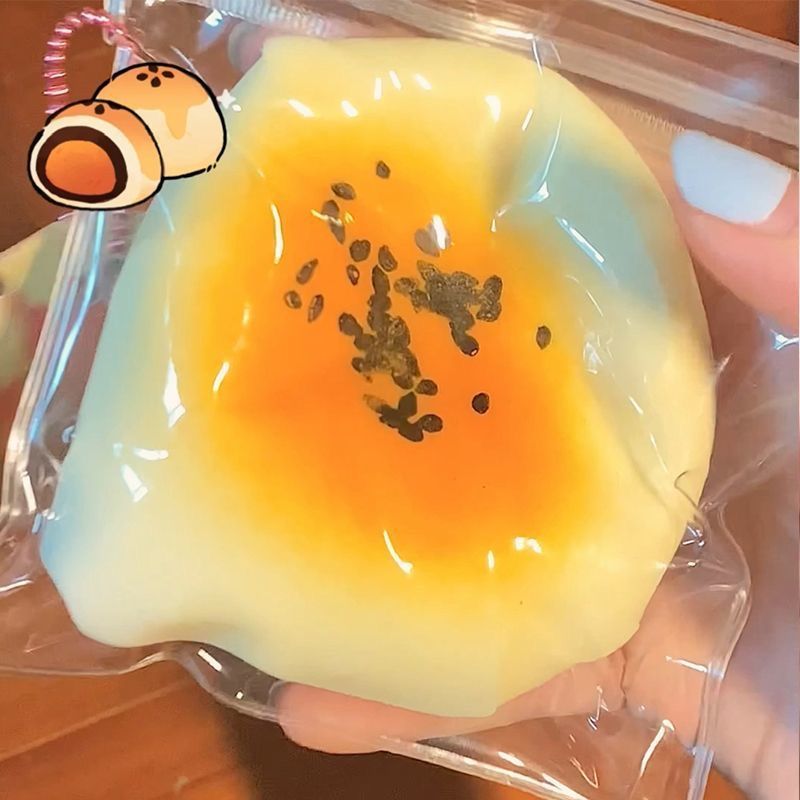 Shaped Egg Yolk Cake Fluid-Filled Sensory Squishy – Standard