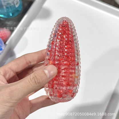 Glass-Effect Corn Sensory Ball – 10 cm - Red