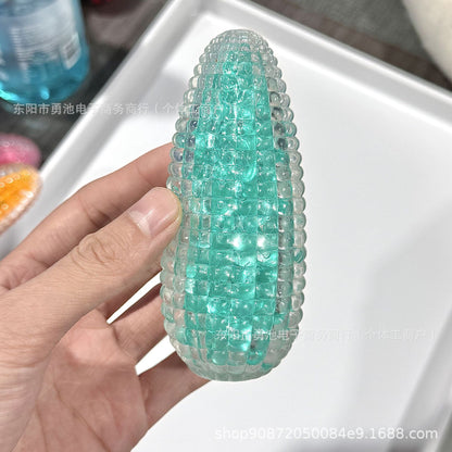 Glass-Effect Corn Sensory Ball – 10 cm - Lake Green