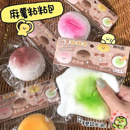 Sticky Mochi Bun Fluid-Filled Sensory Squishy – Assorted (Varié)