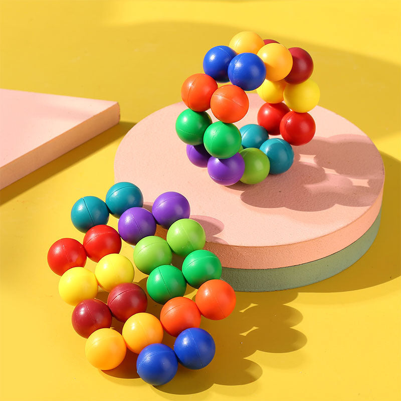 Transformable Bead Fidget Puzzle Ball – 20-Piece 3D Stress Relief Toy