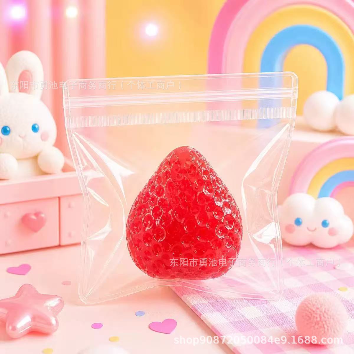 Large Strawberry Sensory Squishy - Red