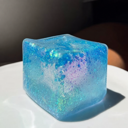 Aurora Cube Gel Squishy – 4 cm - Blue
