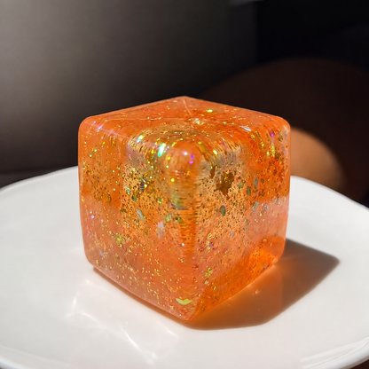Aurora Cube Gel Squishy – 4 cm - Orange