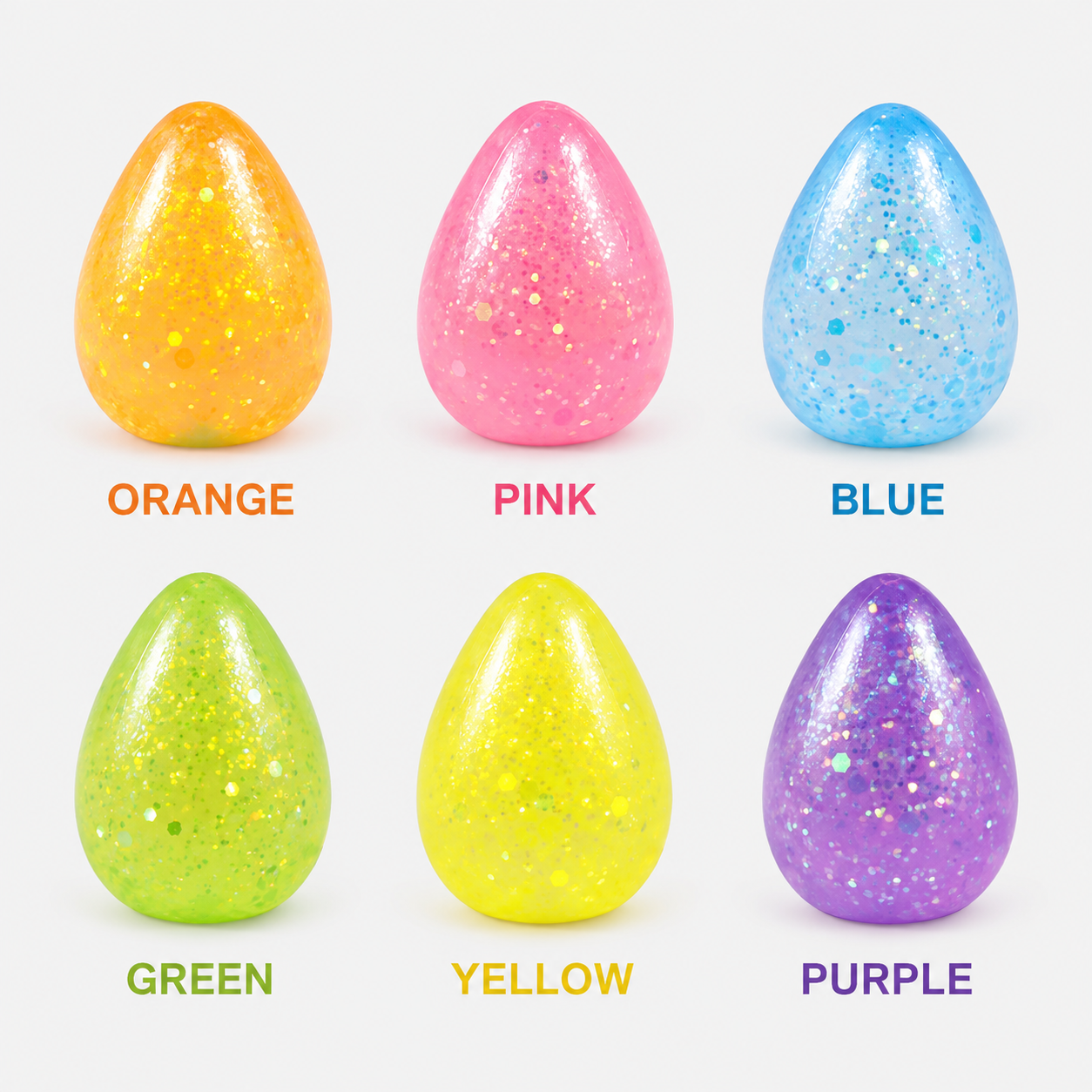 Orange pink blue green yellow and purple aurora teardrop colors