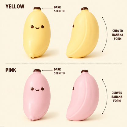 Yellow and pink banana toy color and shape guide