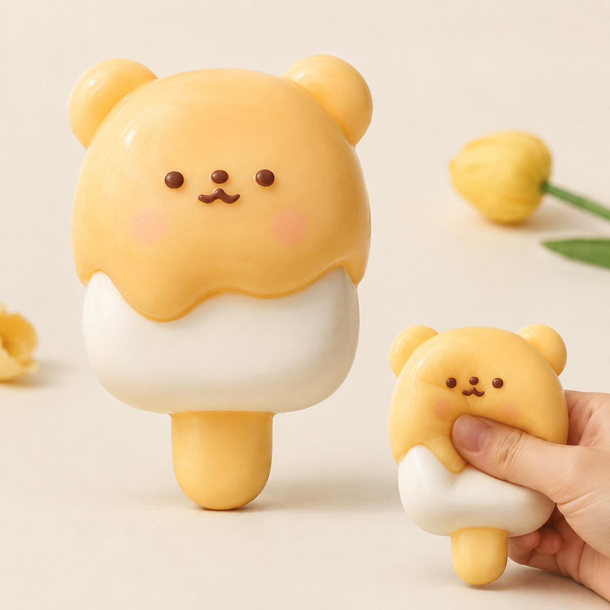 Bear Ice-Cream TPR Sensory Squeeze Toy hero with integrated hand squeeze