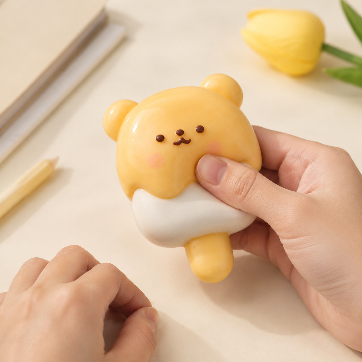 Bear Ice-Cream TPR Sensory Squeeze Toy desk lifestyle squeeze