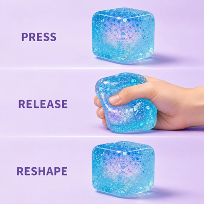 Blue aurora gel cube press release and reshape action guide