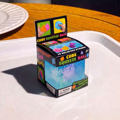 Boxed Aurora Cube Gel Squishy – 5 cm - Blue