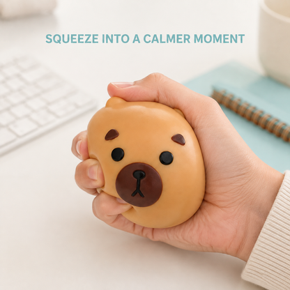 Capybara fluid-filled sensory squeeze toy lifestyle use