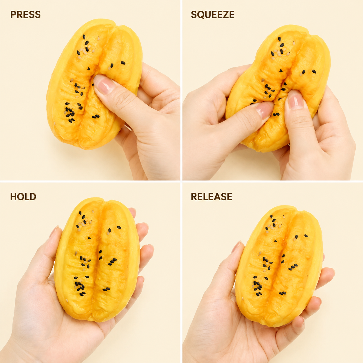 Youtiao toy press squeeze hold and release guide