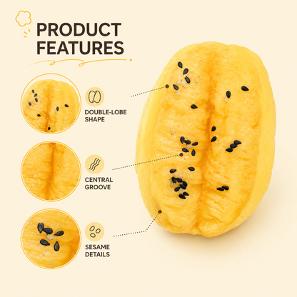 Youtiao toy double-lobe groove and sesame details