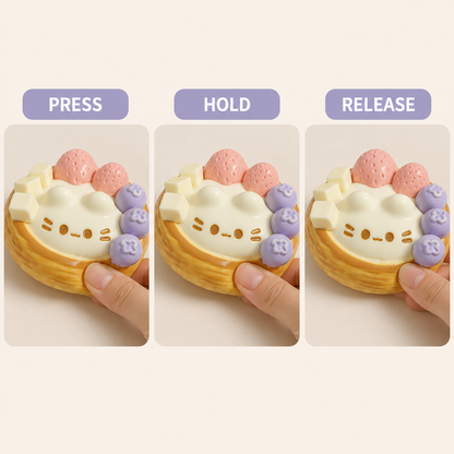 Cat egg-tart press hold and release guide