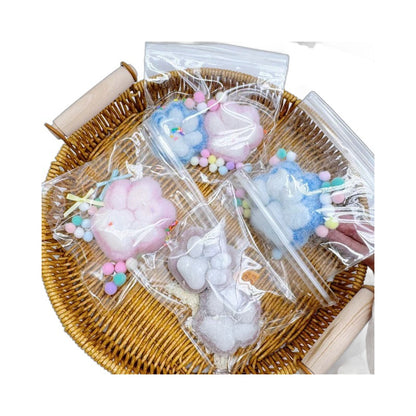 Assorted cat paw squishies in clear pouches
