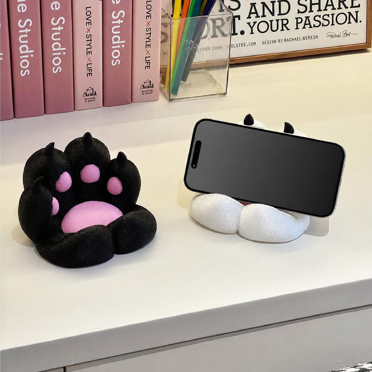 Cat Paw Phone Stand — Black - With Claws — supplier_original