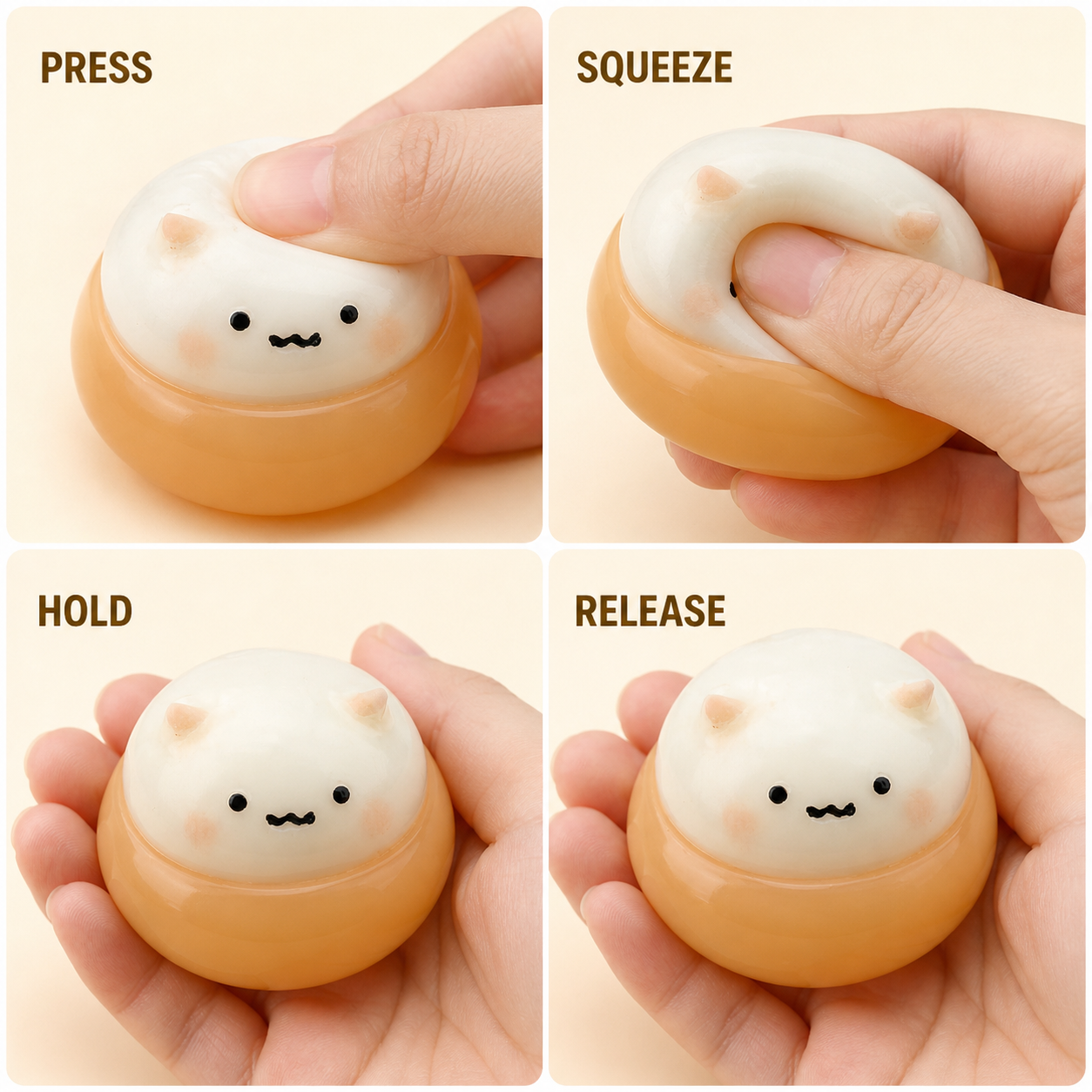 Chestnut puppy press squeeze hold and release guide