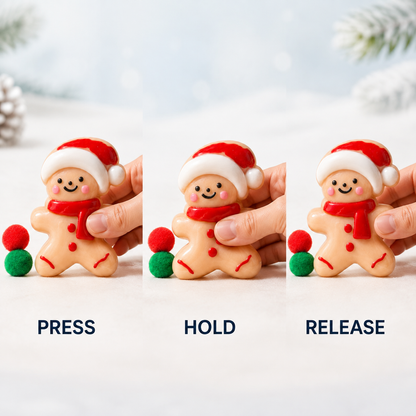 Christmas Gingerbread Person Sensory Squeeze Toy press hold release demonstration