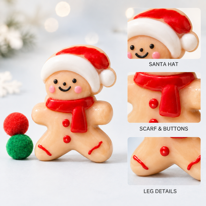 Christmas Gingerbread Person Sensory Squeeze Toy hat scarf buttons and leg details