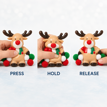Christmas Reindeer Sensory Squeeze Toy press hold release demonstration