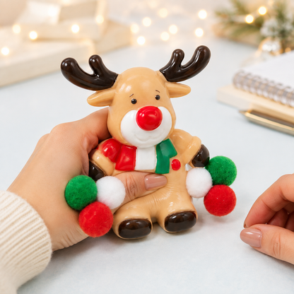 Christmas Reindeer Sensory Squeeze Toy winter desk lifestyle squeeze