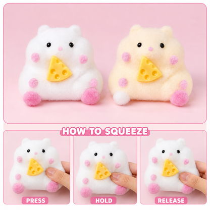 White chubby hamster press hold and release guide