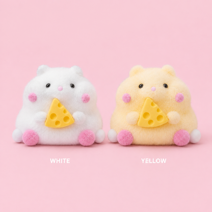 White and yellow chubby hamster sensory squeeze toy variants