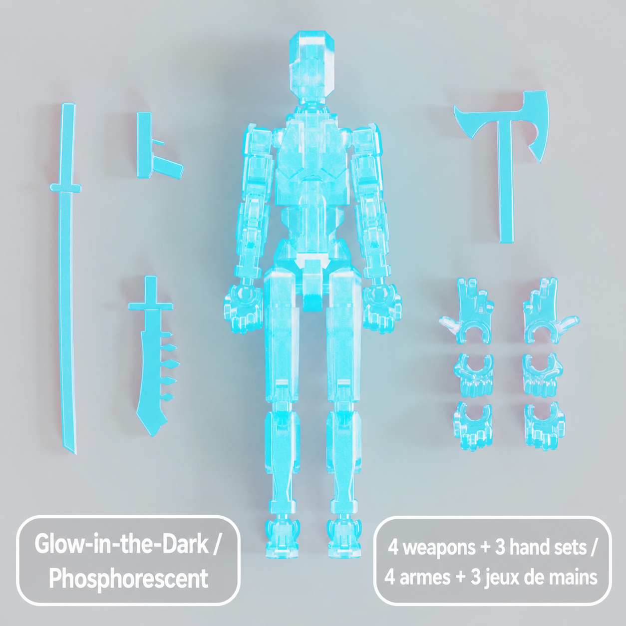 Glow-in-the-dark classic articulated figure and accessories