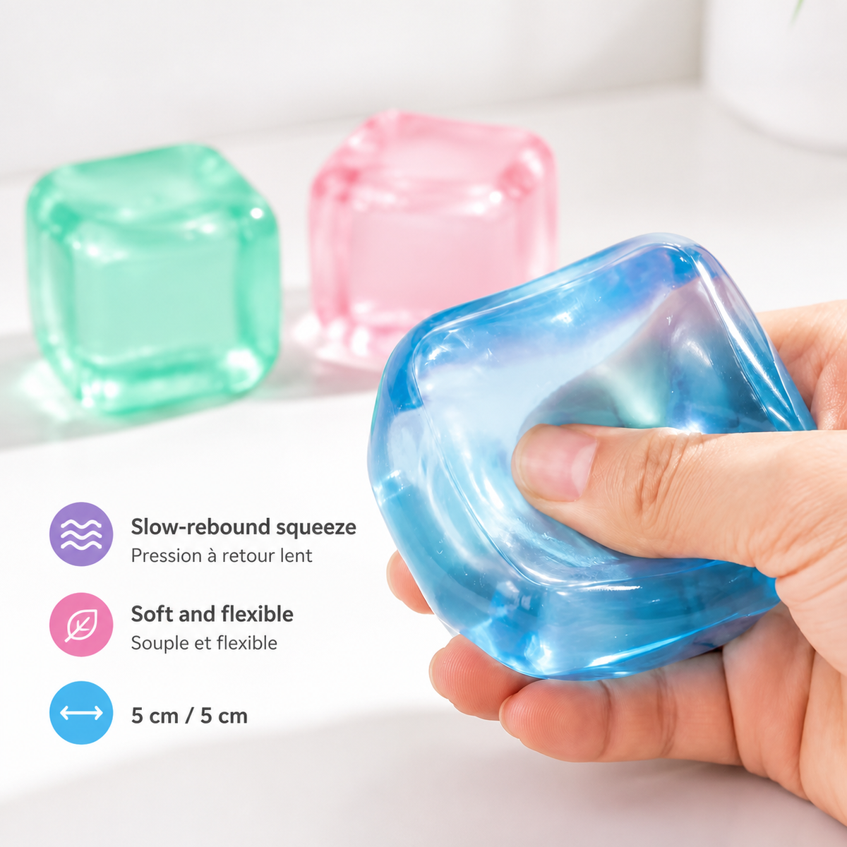 Transparent cube squishy bilingual feature image