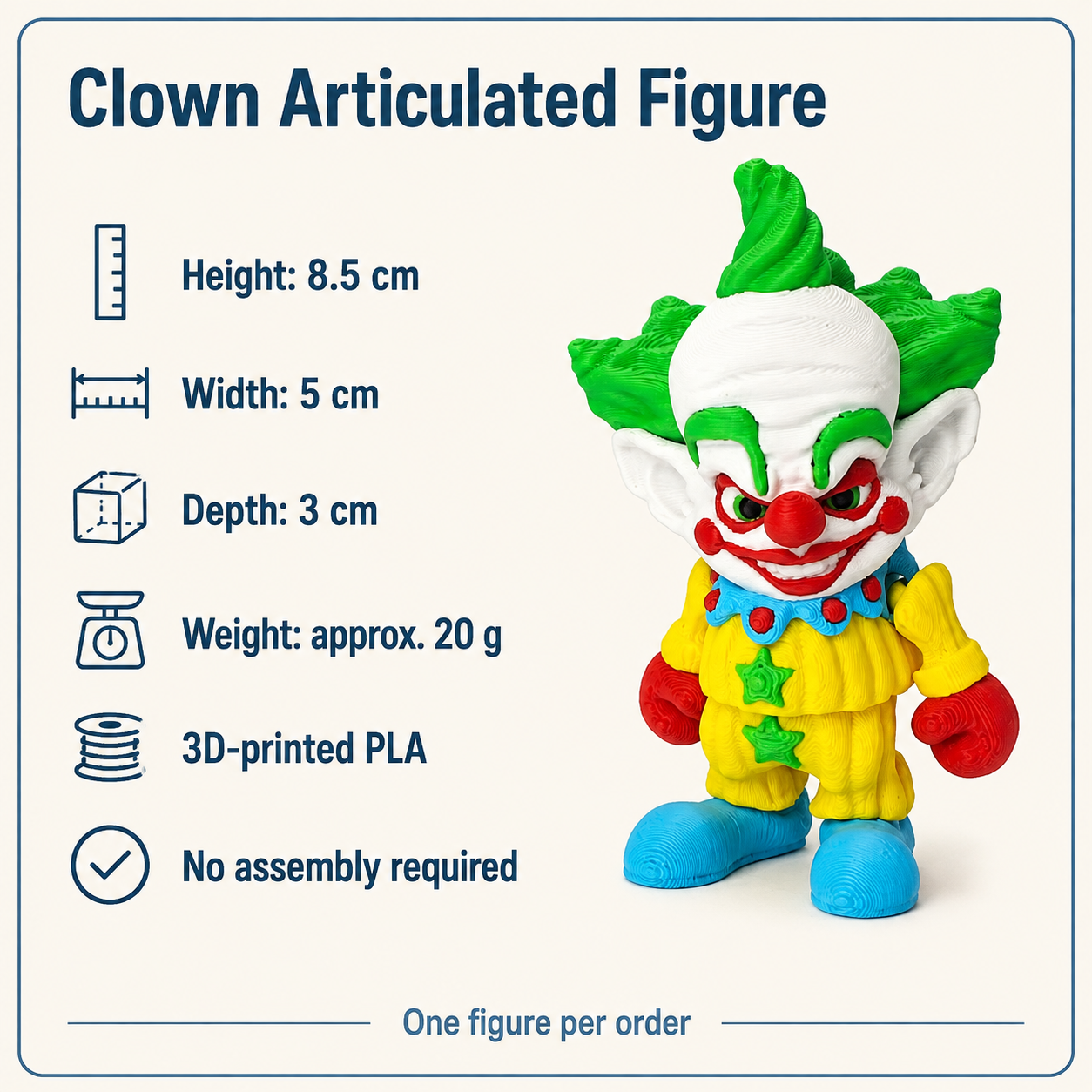 Clown Articulated Figure — specification_detail