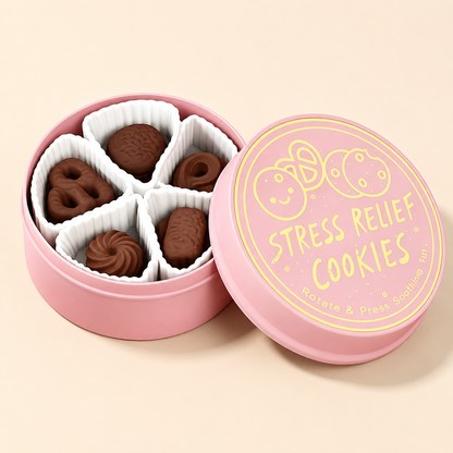 Cookie press-and-spin toy; one complete toy per selected colour