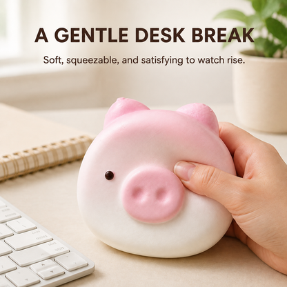 Cute pig slow-rise squishy as a gentle desk break